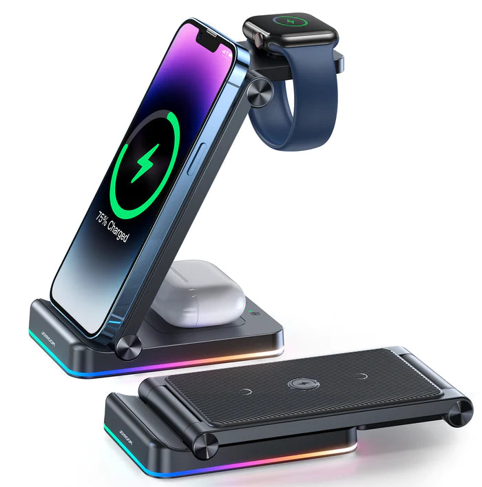 Joyroom Jr-wqn01 15w 3in1 Foldable Wireless Charging Station Joyroom Jr-wqn01 15w 3in1 Foldable Wireless Charging Station